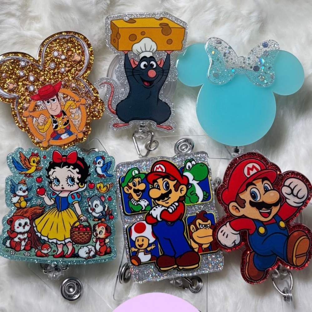 Cartoon character badge reels